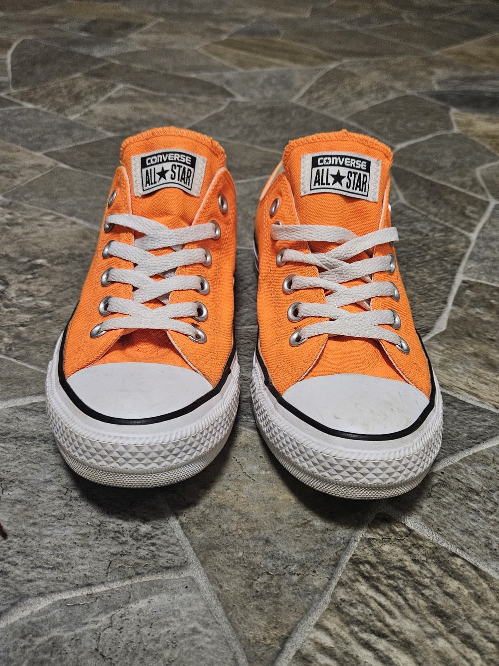 Converse NEON Orange Low Top Sneakers